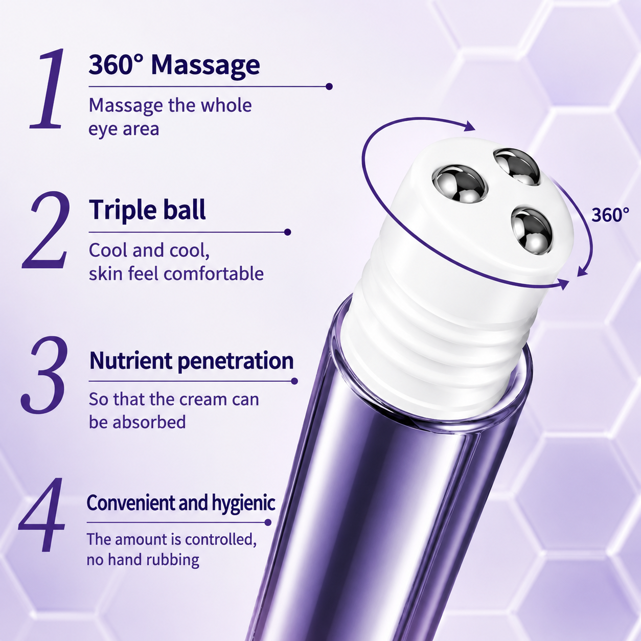 Anti-Aging Eye Cream Roller — Day & Night Hyaluronic Acid Treatment